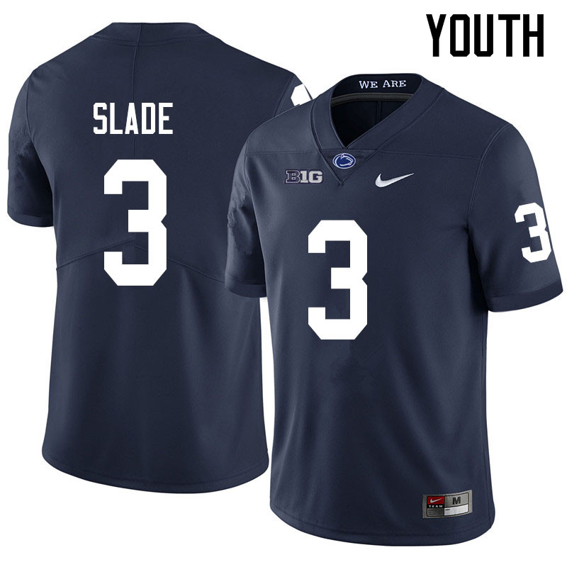 Youth #3 Ricky Slade Penn State Nittany Lions College Football Jerseys Sale-Navy - Click Image to Close